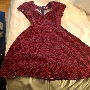 Heartbreaker heart patterned A-line dress VGUC size M